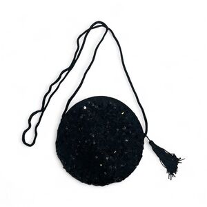 Elegant Black Sequin Round Bag